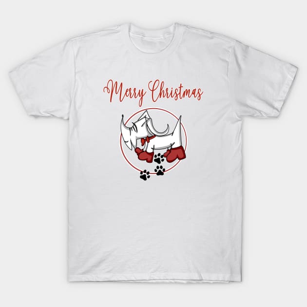 Merry Christmas Dog T-Shirt by AuburnQuailart